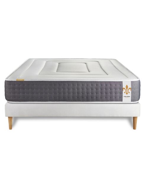 Juego de colchones y somieres blancos veintiséis, 200 x 200 cm