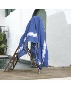 Fouta Famiglia XXL St. Tropez, klassisch gestreift, griechisch, blau, 200 x 200 cm