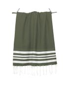Hamptons Lurex Honeycomb Fouta khakigrün/silber - 100x200 cm