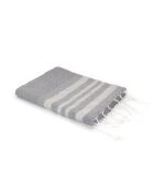 Fouta Hamptons Lurex Parelgrijs/Zilver Honingraat - 100x200 cm