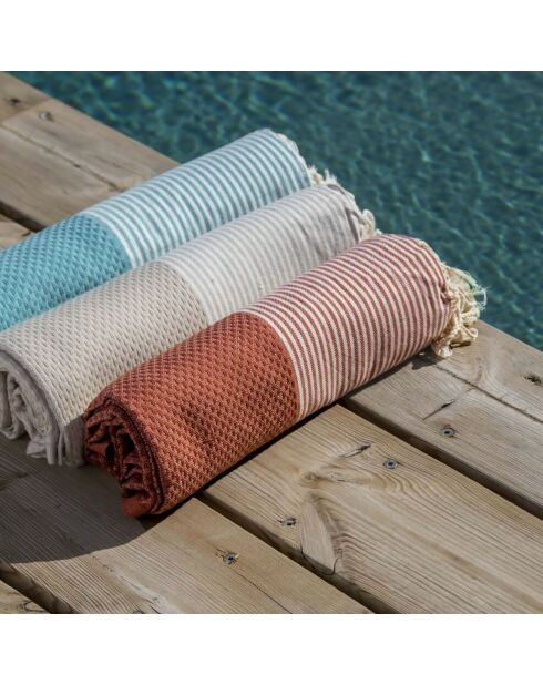 Ibiza Terracotta Honingraat Fouta - 100x200 cm
