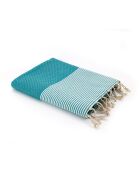 Fouta Nid d'Abeille Ibiza vert canard - 100x200 cm