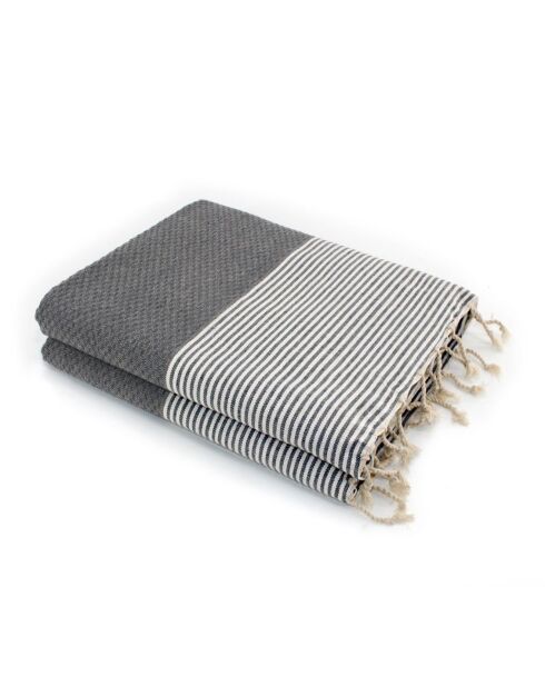Fouta Famiglia XXL Ibiza Honeycomb mittelgrau - 200x200 cm