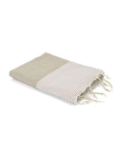 Fouta Ibiza Nido d'ape beige - 100x200 cm