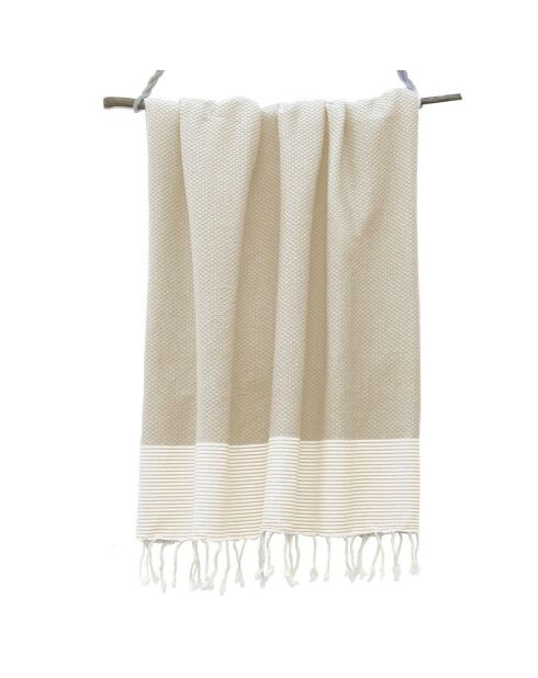 Fouta Ibiza Nido d'ape beige - 100x200 cm