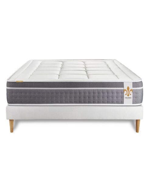 Materasso bianco Trente + set a molle - 140x190 cm