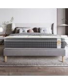 Set materasso + molle Trente grigio/bianco - 160x200 cm