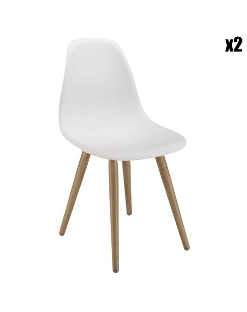 2 sillas blancas - 46x54x83,5 cm