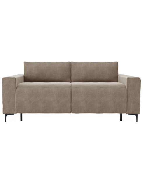 Canapé convertible express Léo velours taupe - 215x100x90 cm