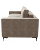 Canapé convertible express Léo velours taupe - 215x100x90 cm