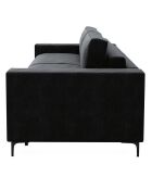 Canapé convertible express Léo velours noir - 215x100x90 cm