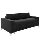 Canapé convertible express Léo velours noir - 215x100x90 cm