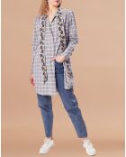 Robe/Tunique Florencia en Coton blanc/marine