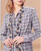 Robe/Tunique Florencia en Coton blanc/marine