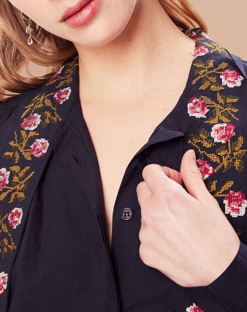 Robe/Tunique Florencia en Coton bleu foncé