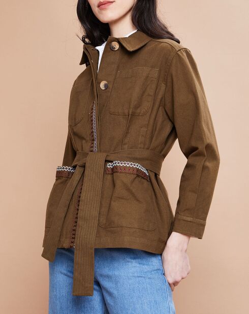 Veste courte Paloma en Coton kaki