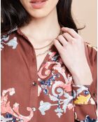 Chemise Marbella fluide à motifs marron