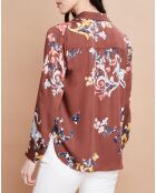 Chemise Marbella fluide à motifs marron