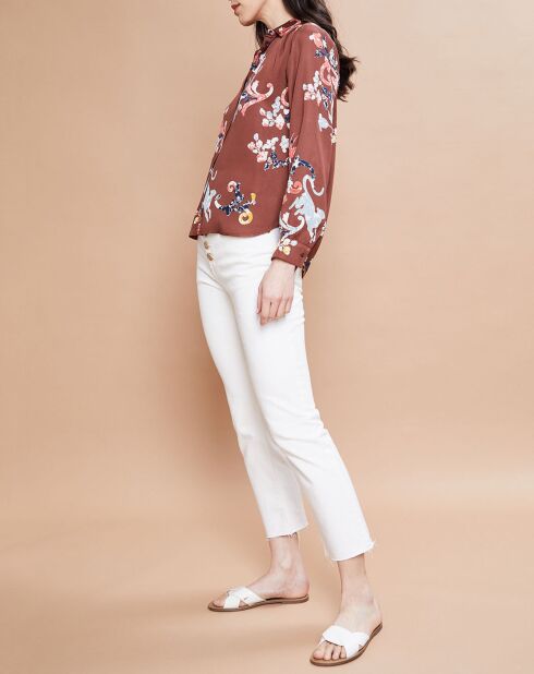 Chemise Marbella fluide à motifs marron