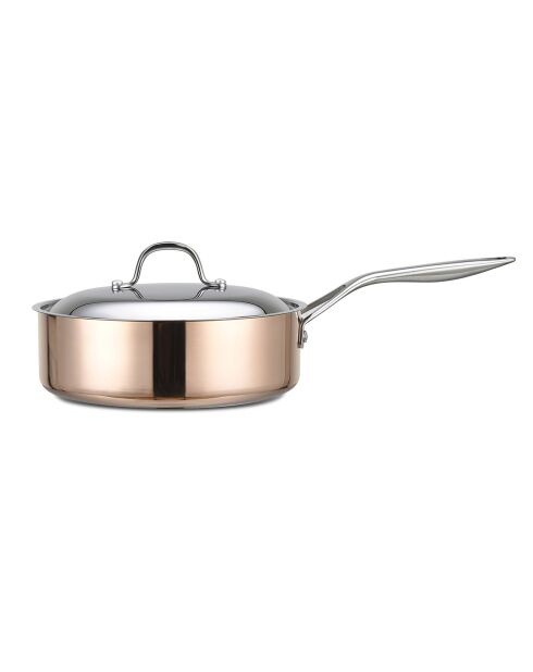Sauteuse avec couvercle induction B chef cuivrée - D.28 cm