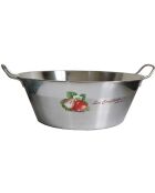 Bassine à confiture avec décor 'les confitures - fraises' grise - D. 38 cm