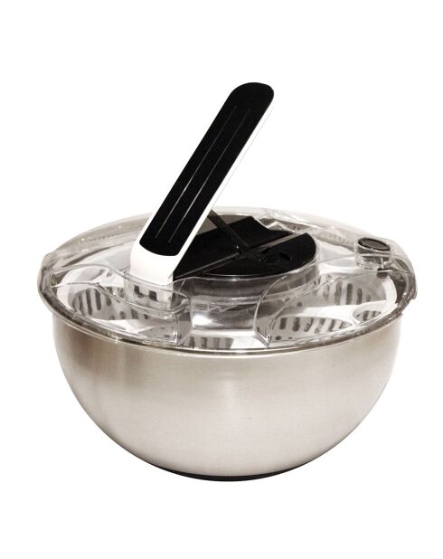 Essoreuse à salade à piston grise - 28x17.5 cm