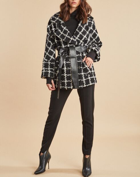 Veste Amy à carreaux noir/écru