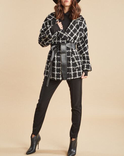 Veste Amy à carreaux noir/écru