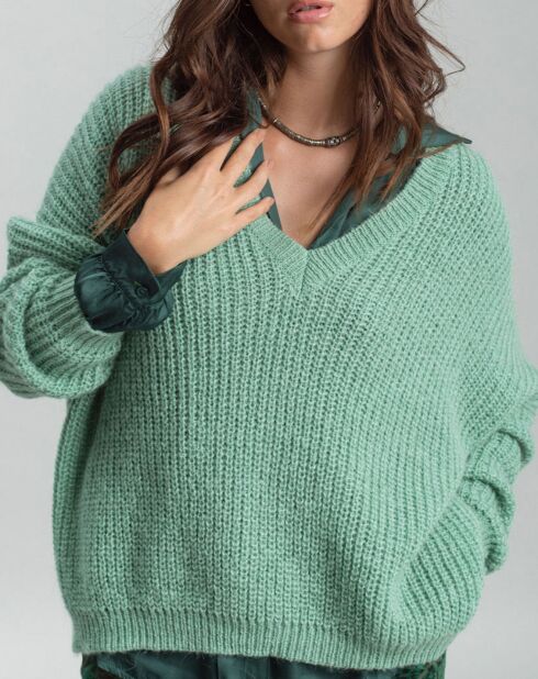 Pull en Mohair mélangé Anouk vert