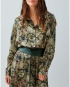 Blouse satinée Ciara imprimée verte