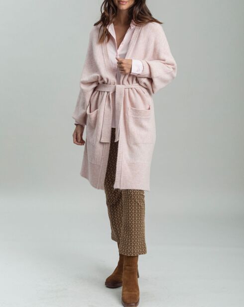 Gilet long Ciara rose