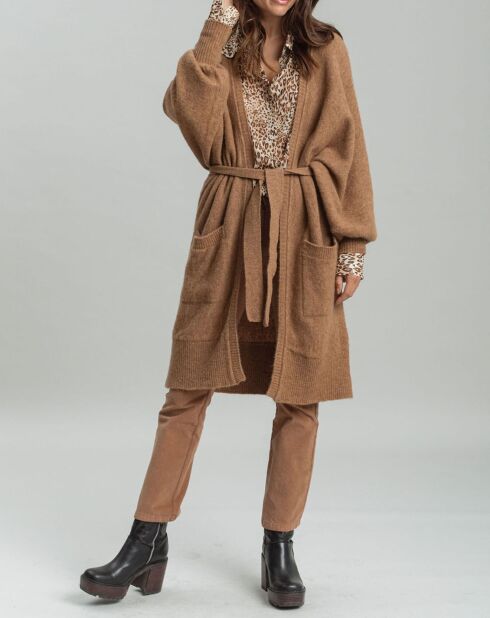 Gilet long Ciara santal