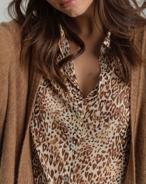 Gilet long Ciara santal