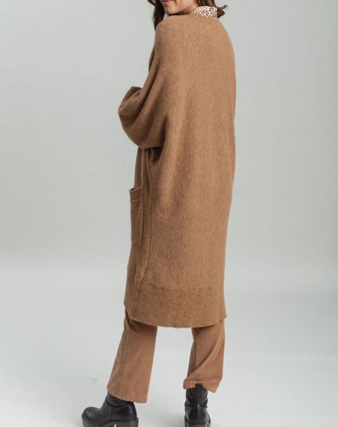 Gilet long Ciara santal