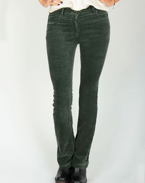 Pantalon en Velours côtelé Cloé vert