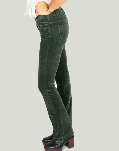 Pantalon en Velours côtelé Cloé vert