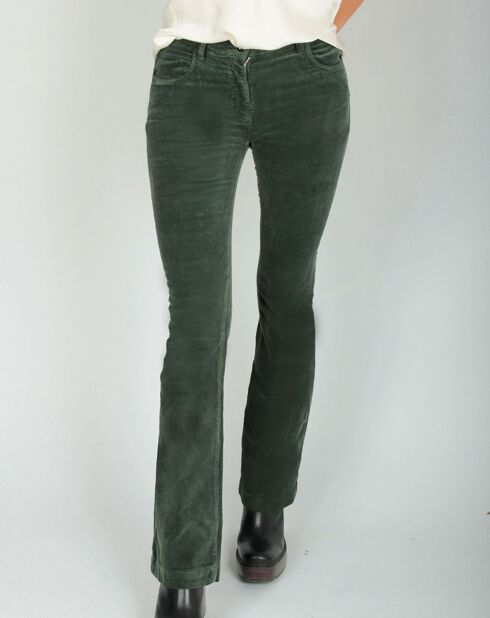 Pantalon en Velours côtelé Cloé vert