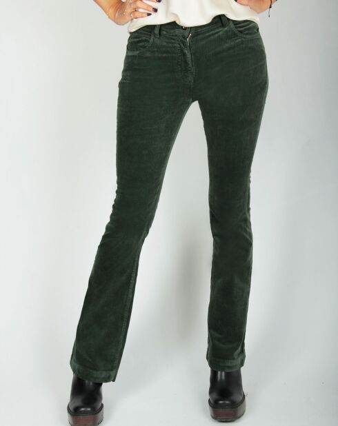 Pantalon en Velours côtelé Cloé vert