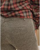 Pantalon fin Cloé chevrons sable