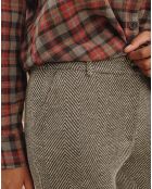 Pantalon fin Cloé chevrons sable