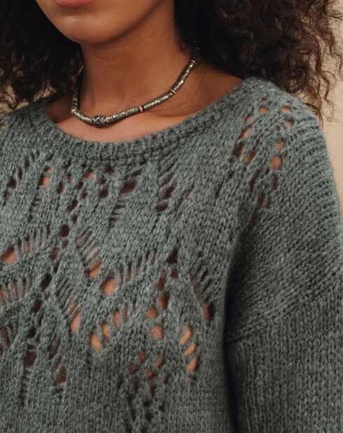 Pull en Mohair mélangé Ella gris jade