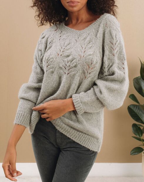 Pull en Mohair mélangé Ella gris clair