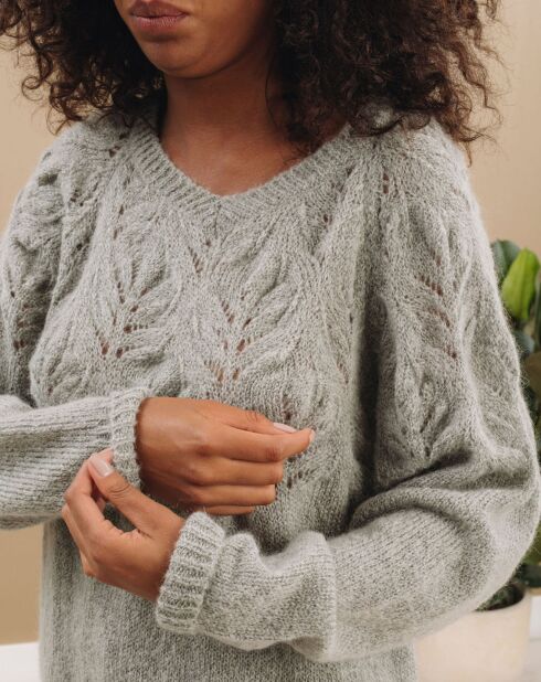 Pull en Mohair mélangé Ella gris clair
