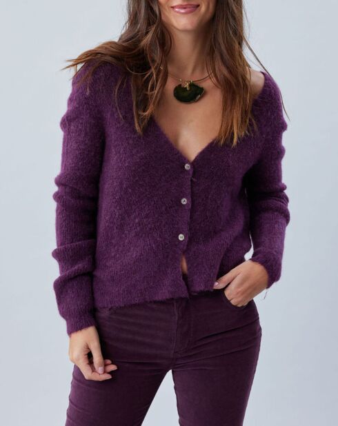 Cardigan Elsa aubergine