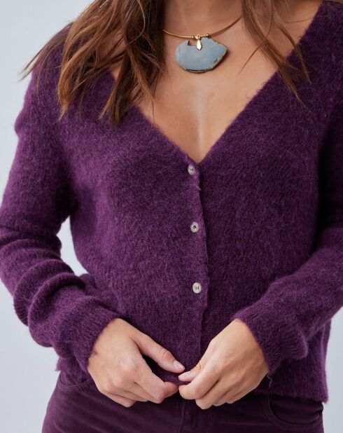 Cardigan Elsa aubergine