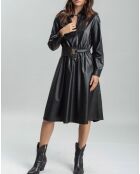 Robe en simili Ivana noire