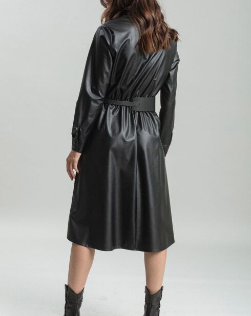 Robe en simili Ivana noire