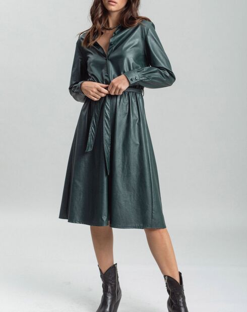 Robe en simili Ivana verte