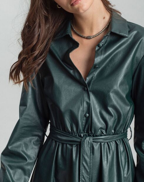 Robe en simili Ivana verte