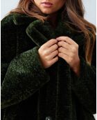 Manteau en Fausse Fourrure Luna vert forêt foncé